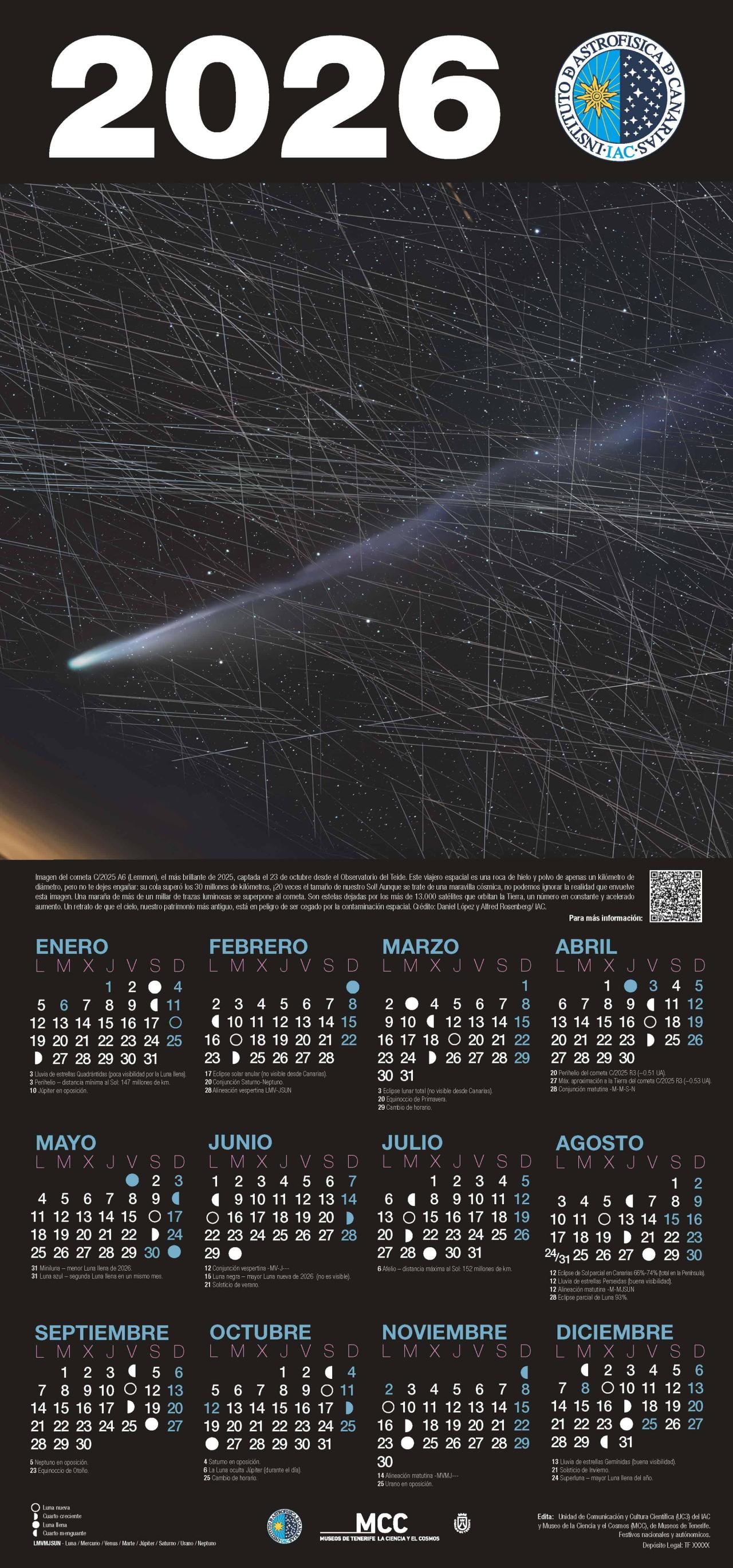 IAC Astronomical Calendar 2026 | Instituto de Astrofísica de